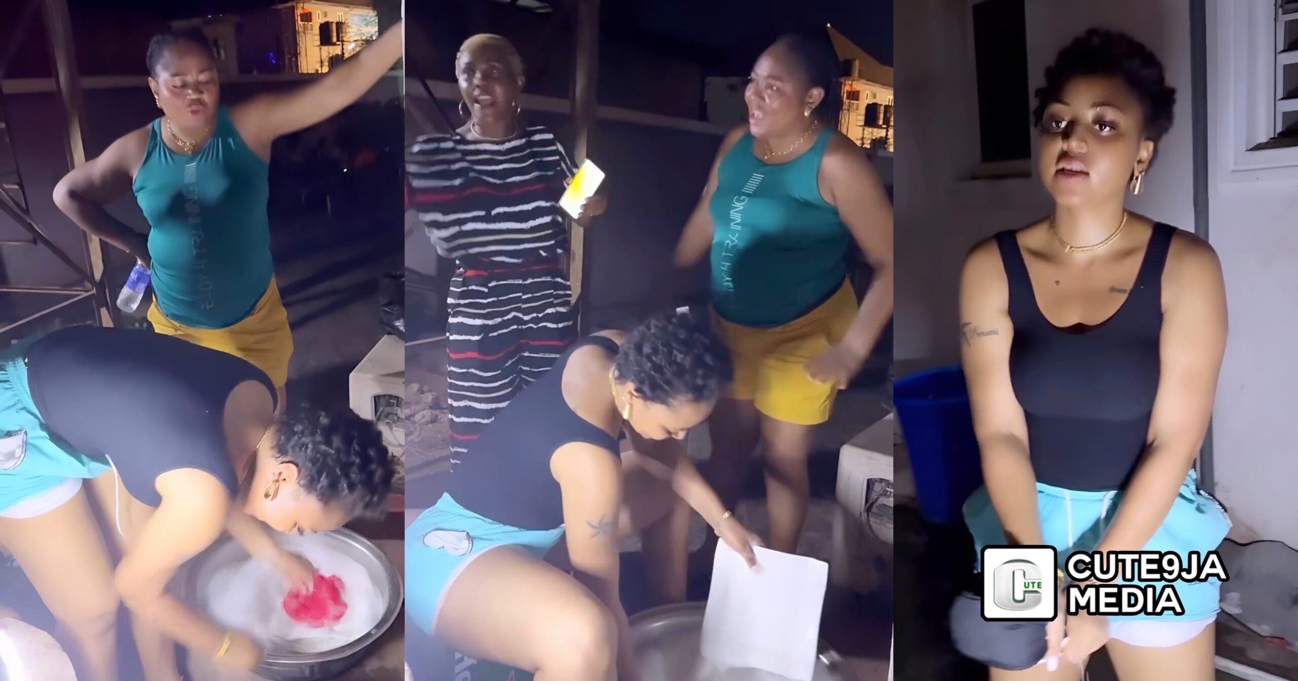 “Even if u be president, you must wash the plates” – Video As Regina Daniels’ Mum Makes Her Wash Plates As She Visits Home (Watch)