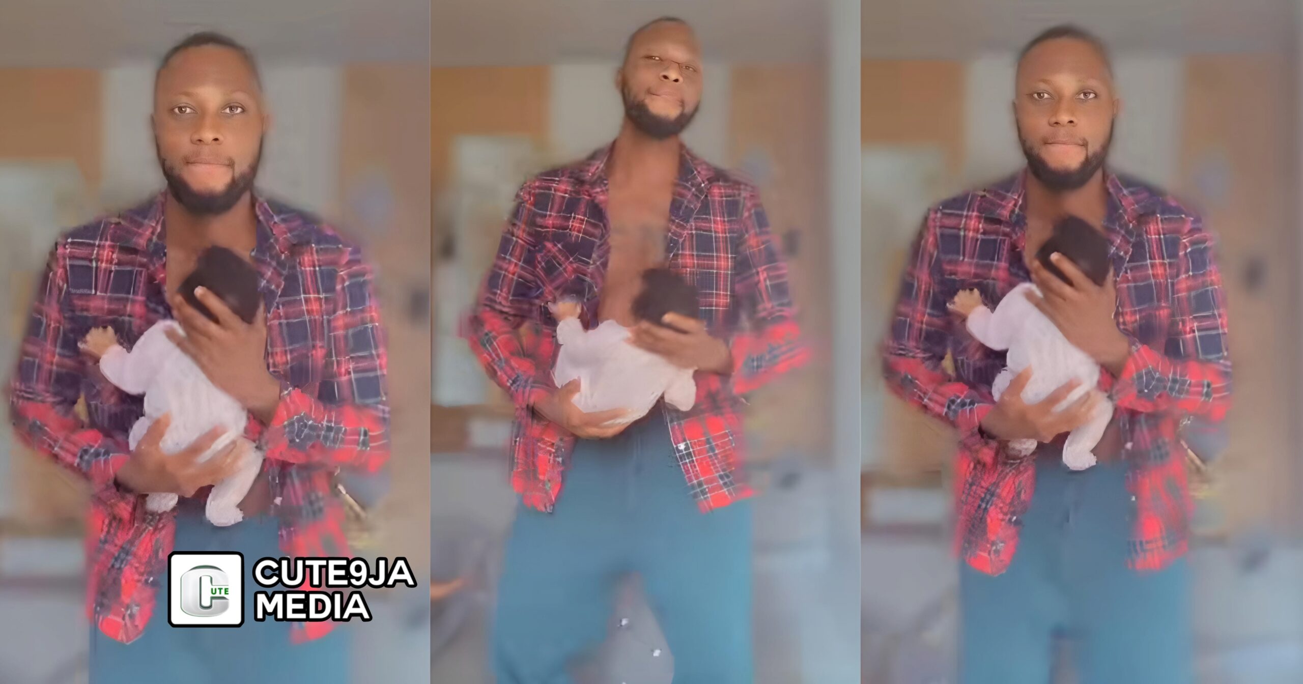 “She thought I can’t take care of her” – Single Dad Taking Care of 2-Month-Old Baby Shows Her Off (Watch)