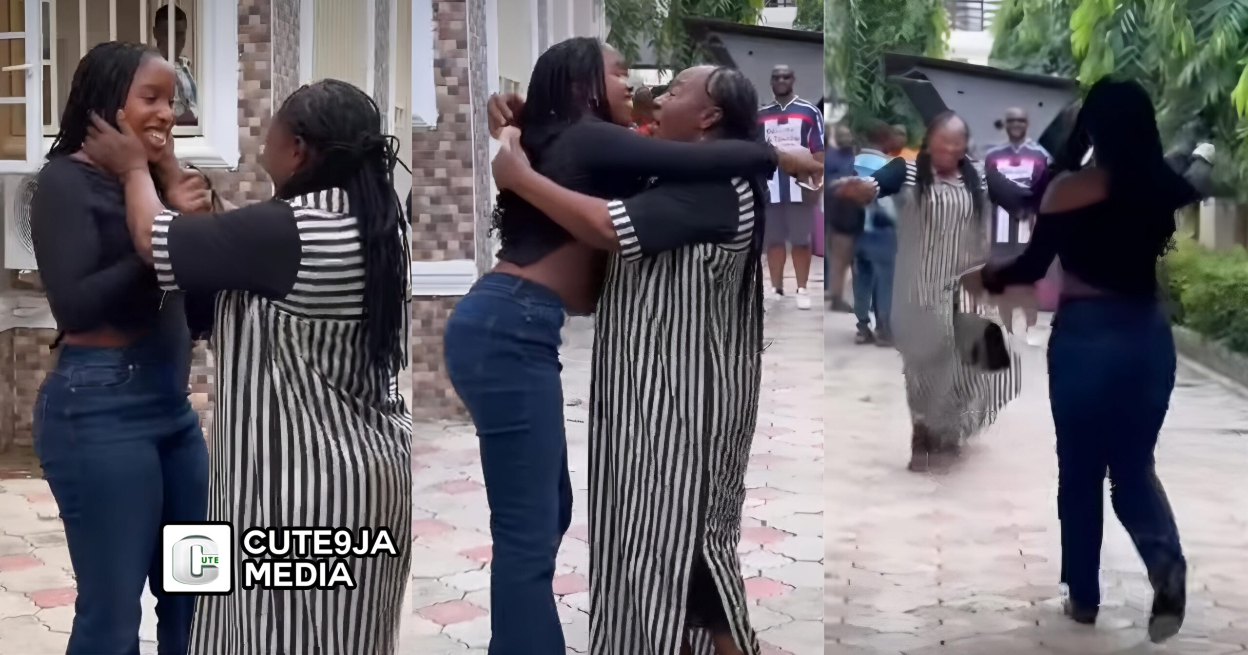 “She has Grown” – Heartwarming moment Patience Ozokwo’s granddaughter visits her on set (Watch)