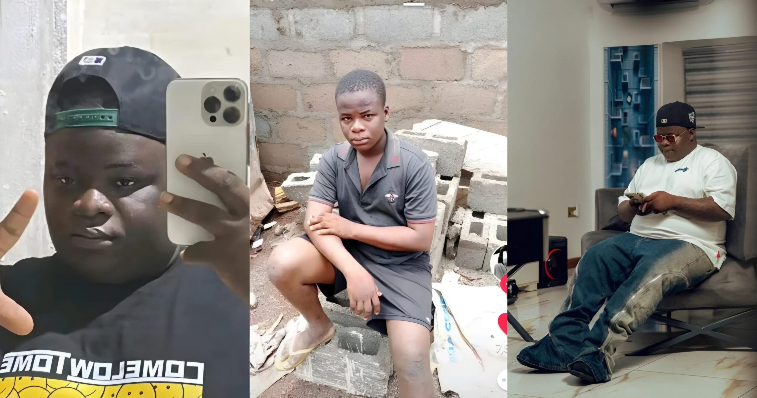 “Never Give-Up” – Nigerian man’s before and after photos of his journey from bricklayer to wealthy individual goes viral (Watch)